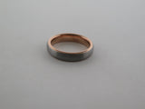 4mm BRUSHED Tungsten Carbide Unisex Band With Rose Gold* Interior