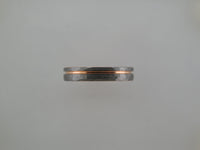 4mm Hammered Tungsten Carbide Unisex Band with Rose Gold* Stripe & Interior