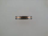 4mm Hammered Tungsten Carbide Unisex Band with Rose Gold* Stripe & Interior