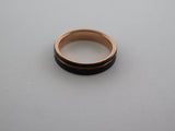 4mm BRUSHED Black Tungsten Carbide Unisex Band With Rose Gold* Stripe & Interior