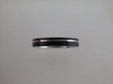 4mm Hammered Tungsten Carbide Unisex Band with Silver* Stripe & Interior