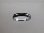 4mm Hammered Tungsten Carbide Unisex Band with Silver* Stripe & Interior
