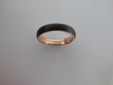 4mm BRUSHED Black Tungsten Carbide Unisex Band With Rose Gold* Interior