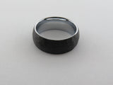 8mm HAMMERED Black Tungsten Carbide Unisex Band with Silver* Interior