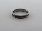 4mm Hammered Silver* Tungsten Carbide Unisex Band with KAO Wood Stripe Inlay