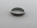 4mm BRUSHED Silver* Tungsten Carbide Unisex Band with KOA Wood Stripe Inlay
