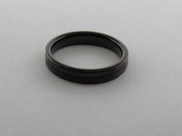 4mm HAMMERED Black Tungsten Carbide Unisex Band with KOA Wood Stripe Inlay