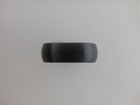 8mm BRUSHED Black* Tungsten Carbide Unisex Band with Silver* Interior