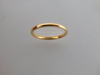 2mm High POLISHED Yellow Gold* Tungsten Carbide Unisex Band
