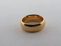 8mm High POLISHED Yellow Gold* Tungsten Carbide Unisex Band
