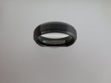 6mm Brushed BEVELED EDGE Black Tungsten Carbide Unisex Band with Black Interior