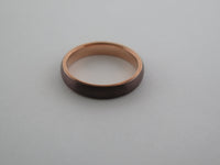 4mm BRUSHED Mocha Brown Tungsten Carbide Unisex Band With Rose Gold* Interior