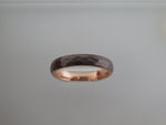 4mm HAMMERED Mocha Brown Tungsten Carbide Unisex Band With Rose Gold* Interior