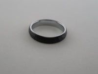 4mm HAMMERED Black Tungsten Carbide Unisex Band with Silver* Interior
