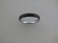 4mm BRUSHED Black Tungsten Carbide Unisex Band with Silver* Interior