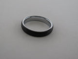 4mm BRUSHED Black Tungsten Carbide Unisex Band with Silver* Interior