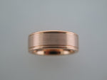 8mm BRUSHED Rose Gold* Tungsten Carbide Unisex Band with High Polished Side Walls