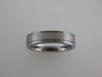 6mm BRUSHED Silver* Tungsten Carbide Unisex Band with High Polished Side Walls