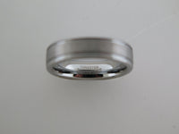 6mm BRUSHED Silver* Tungsten Carbide Unisex Band with High Polished Side Walls