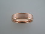 6mm BRUSHED Rose Gold* Tungsten Carbide Unisex Band with High Polished Side Walls