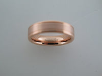 6mm BRUSHED Rose Gold* Tungsten Carbide Unisex Band with High Polished Side Walls