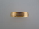 6mm BRUSHED Yellow Gold* Tungsten Carbide Unisex Band with High Polished Side Walls
