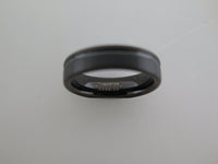 6mm BRUSHED Black Tungsten Carbide Unisex Band With Stripe
