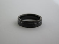 6mm HAMMERED Black* Tungsten Carbide Unisex Band With Stripe