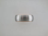 8mm BRUSHED Silver* Tungsten Carbide Unisex Band With Rose Gold* Interior