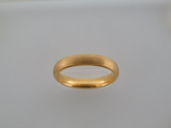 4mm BRUSHED Yellow Gold* Tungsten Carbide Unisex Band