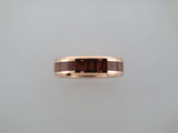 6mm POLISHED Rose Gold* Tungsten Carbide Unisex Band with KOA Wood Inlay