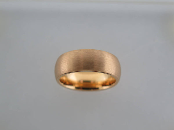 8mm BRUSHED Yellow Gold* Tungsten Carbide Unisex Band