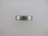 6mm BRUSHED Silver* Tungsten Carbide Unisex Band with CZ Stone