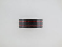 Black Brushed / Red Stripes - 8mm