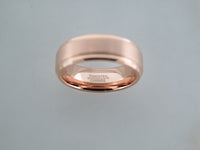 8mm BEVELED EDGE Rose Gold* Brushed Tungsten Carbide Unisex Band